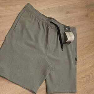 O'Neill Olive Green Gray Drawstring Hybrid Shorts